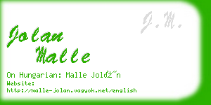 jolan malle business card